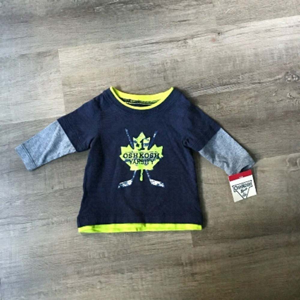 4 For $25. Oshkosh Baby Long Sleeve Tee 3 Month Hockey Fan Maple Leaf